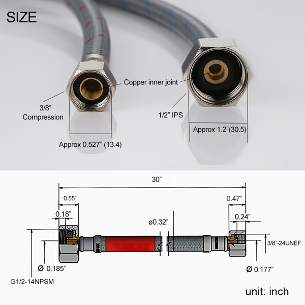 WOWOW Faucet Supply Lines, Bathroom Kitchen Faucet Connector