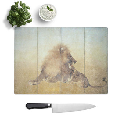 Glass Lion by Takeuchi Seiho Chopping Board
