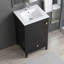 Meuble-lavabo autoportant de 51 cm (20 po) en MDF noir avec lavabo simple, porte à fermeture amortie et tiroir de rangement-558216881