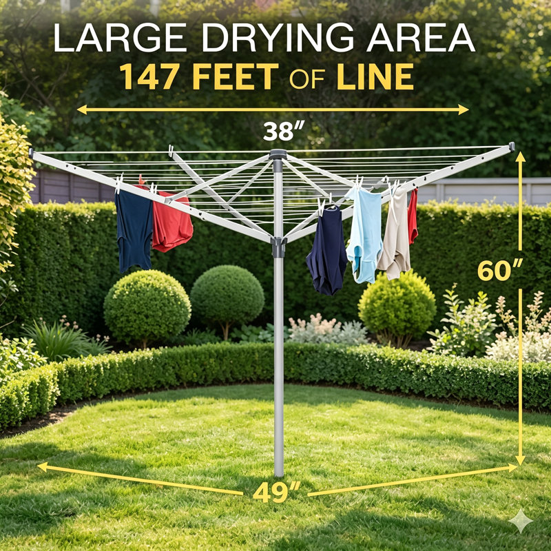 Heavy duty Rotary Washing Line Outdoor, 60 Meter