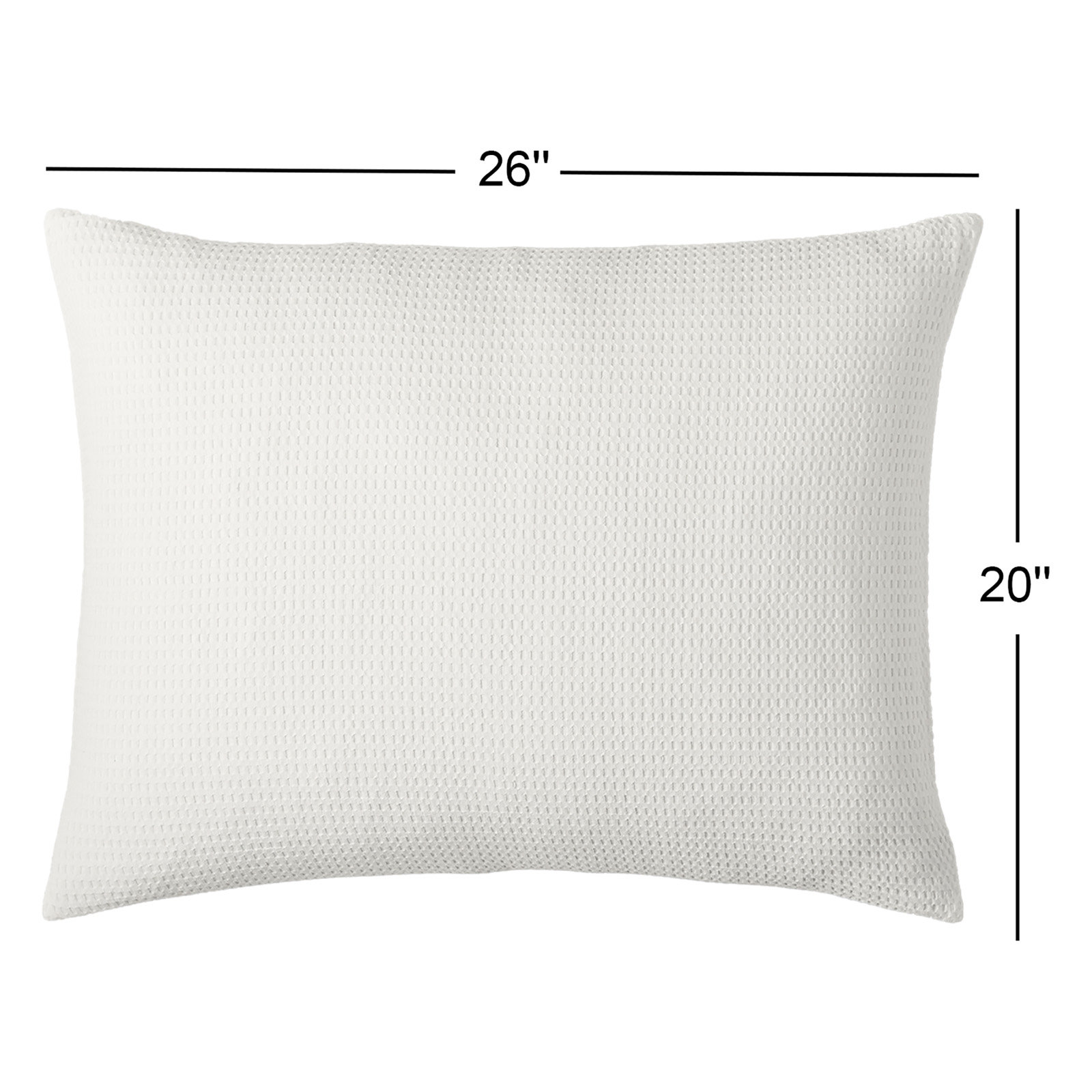 Felix Cotton Pillow Sham, White, Standard