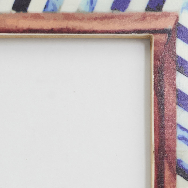 Cadre photo à chevrons en bois et os, 5 po x 7 po