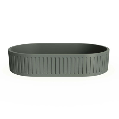 23.6'' Concrete Vessel Oval Modern Bathroom Sink