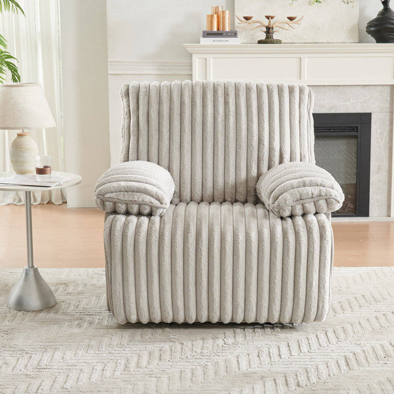 Fauteuil inclinable manuel large en velours côtelé