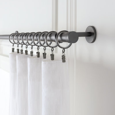 Cambria Designer Series Premium 1-1/8 in Larger Dia. Non-Adjustable Curtain Rod and Designer Brackets