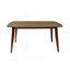 Ensemble de salle à manger d'intérieur en bois, ensemble de 6 chaises (crème) + table de salle à manger (noyer)