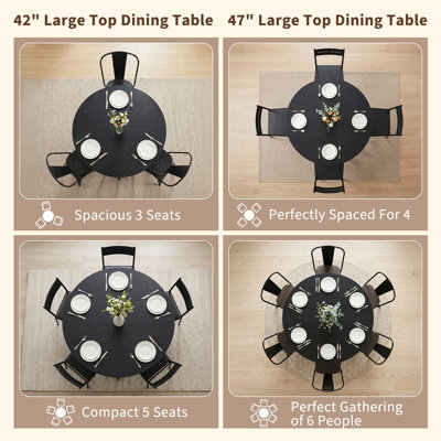 Table de salle à manger ronde industrielle Ameah de 119 cm (47 po) couleur brun rouille et chaises de salle à manger rembourrées beiges en bois massif (2 pièces), table de cuisine fixe avec étagère de rangement en filet et pieds croisés pour les repas et les réunions de famille.