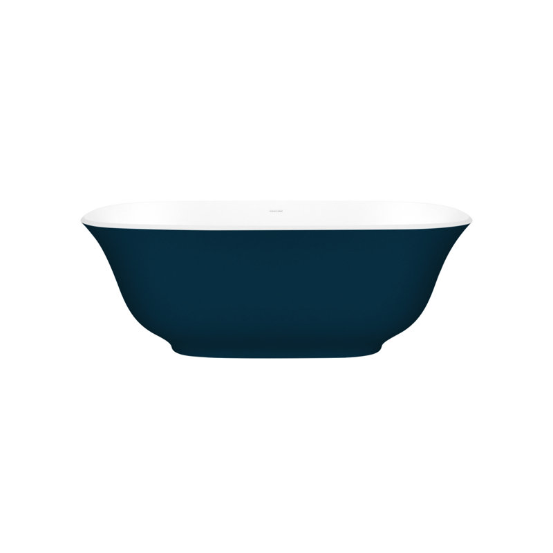Amiata 59.75" x 28.625" Freestanding Soaking Bathtub with Void, Matted White, Traffic Black - Matte