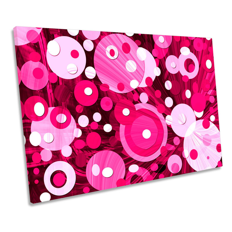 Funky Pink Abstract - Wrapped Canvas Print, 61cm H x 91.4cm W x 4cm D