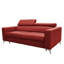 Lucy Genuine Leather Fold Out Sofa with Mattress and Adjustable Headrests-1677858036