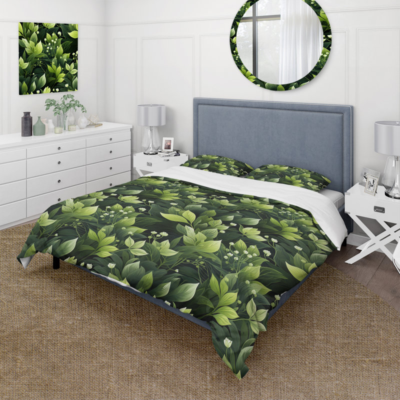 Ensemble de housse de couette Nalej, Housse de couette simple + 1 taie décorative stan
