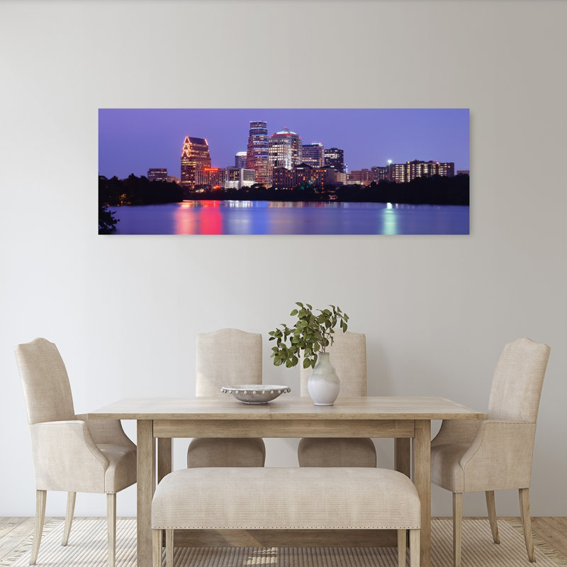 US Texas Austin Skyline Night by Richard Sisk - Wrapped Canvas Panoramic Print, 50.8 cm H x 152.4 cm W