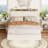 Upholstered Bed Frame with 3 Drawers, Bed with Storage Headboard and Charging Station-1248422149-1245003317