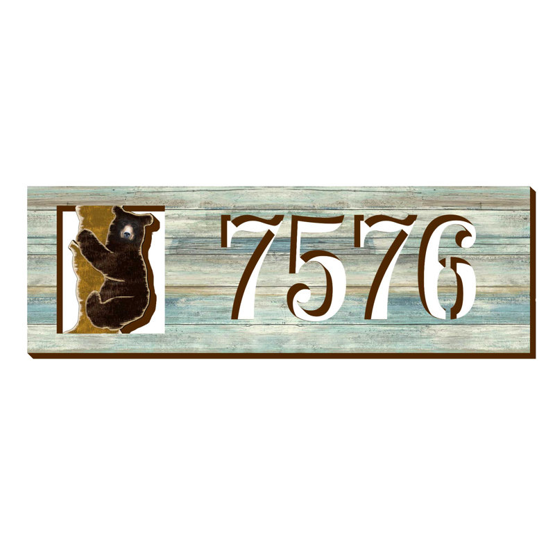 Plaque d'adresse sur 1 ligne Bear Cub, Oui