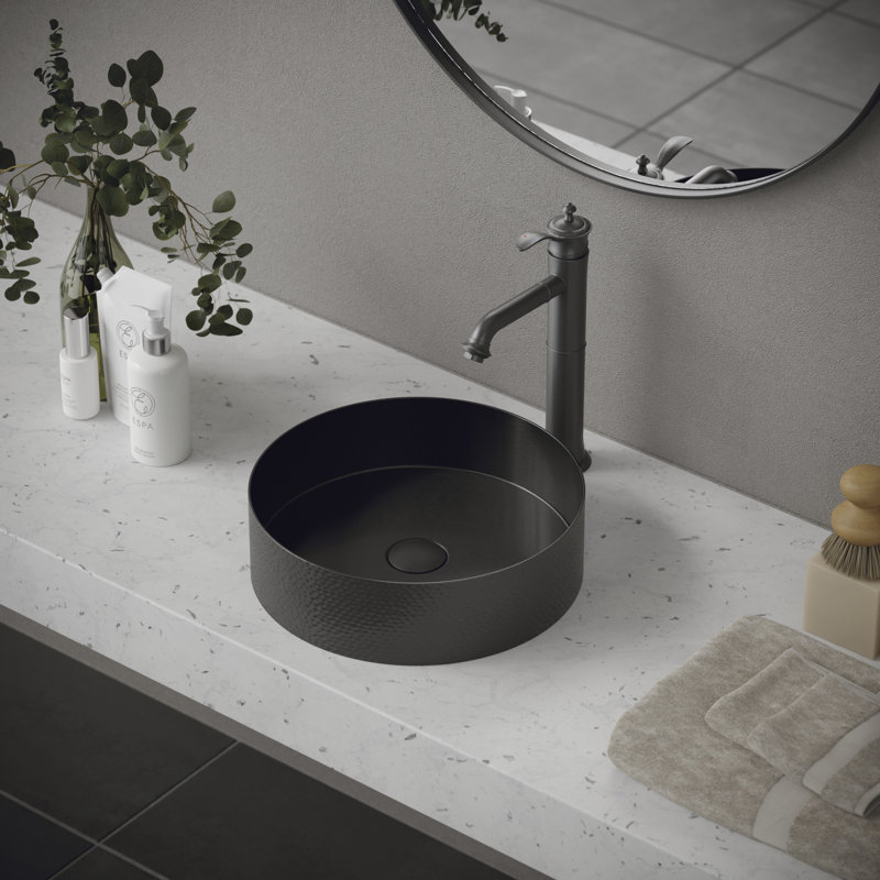 Vineyard Single-handle Bathroom Faucet with Drain Assembly, Gunmetal Gray