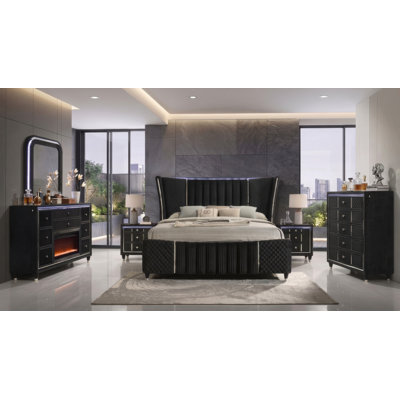 Table de nuit noire Cheatum