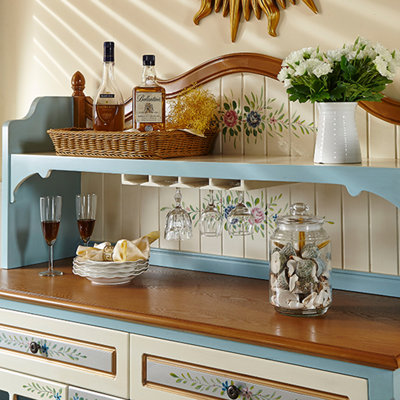 Hand-Painted Retro Wooden Sideboard