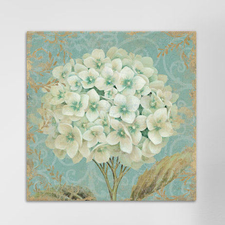 «Hydrangea Square II», impression sur toile tendue, H 37 po x l 37 po x P 1,5 po, Pas de tapis, Toile tendue