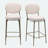 29'' Upholstered Bar Stools Velvet Counter Stool With Backrest & Footrest Set Of 2 Round Dining Chairs For Kitchen