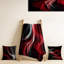 Jeté abstrait rouge et noir Contemplative VI - Abstract Modern Waves-123175106