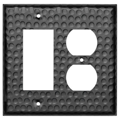 Hand Hammered 2-Gang Duplex/Rocker Combination Standard Wall Plate