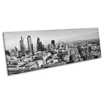 London City Sunset Skyline - Wrapped Canvas Panoramic Print