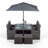 Nikolas 4 Seater Dining Set with Cushions and Parasol
