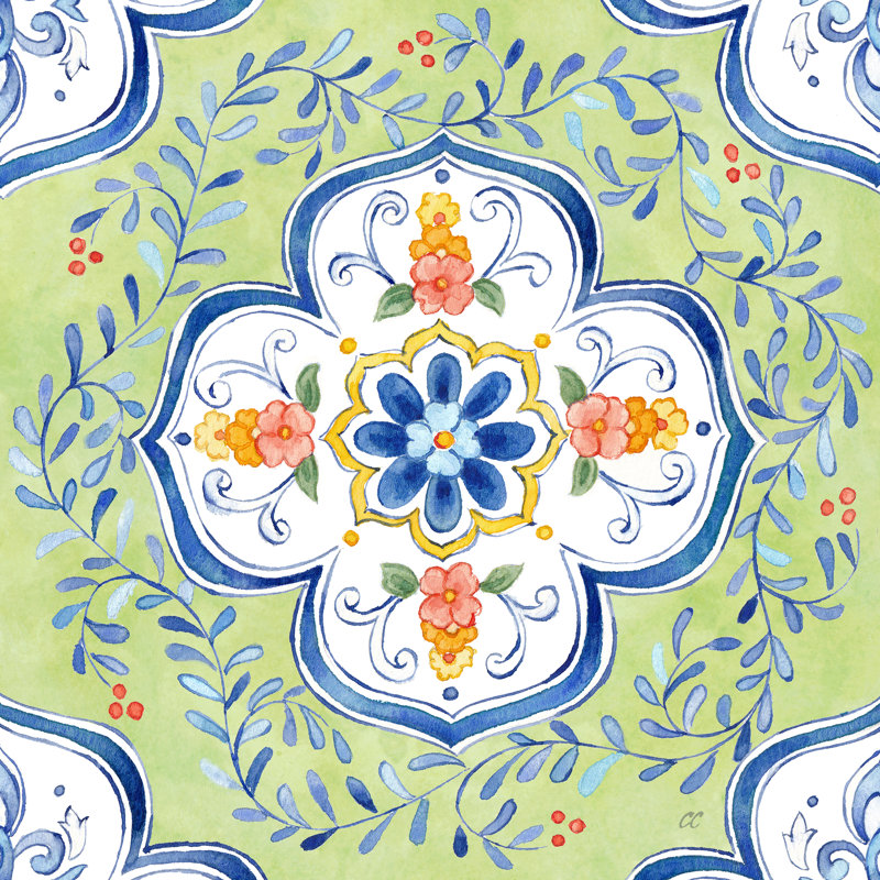 «Rasheeta Mediterranean Breezes XXV» par Cynthia Coulter, reproduction sur toile tendue, H 12 po x l 12 po