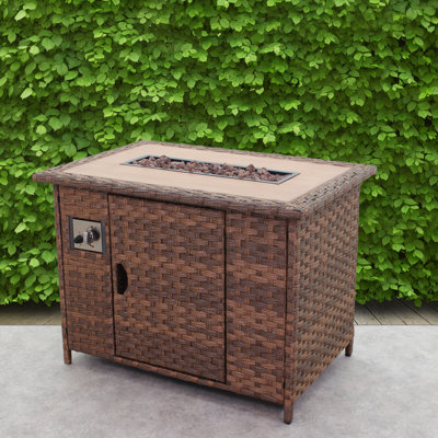 Weinmann Rectangle Aluminum Propane Fire Pit Table