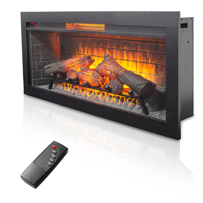 42 Inch Infrared Electric Fireplace With Removable Trim, Csa/ul Certified, 1500w/5018 Btu Heater, 8h Timer, 4 Flame Brightness Levels, Western Modern Style With Speaker