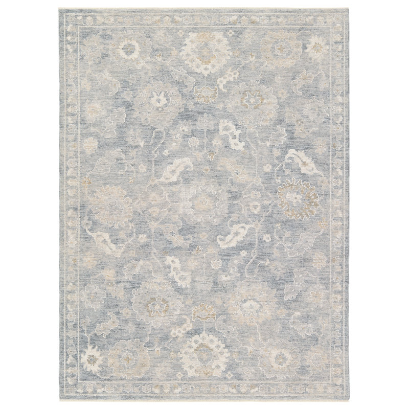 Hallam Floral Blue Area Rug (9'6"X13'6"), Rectangle 9'6" x 13'6"