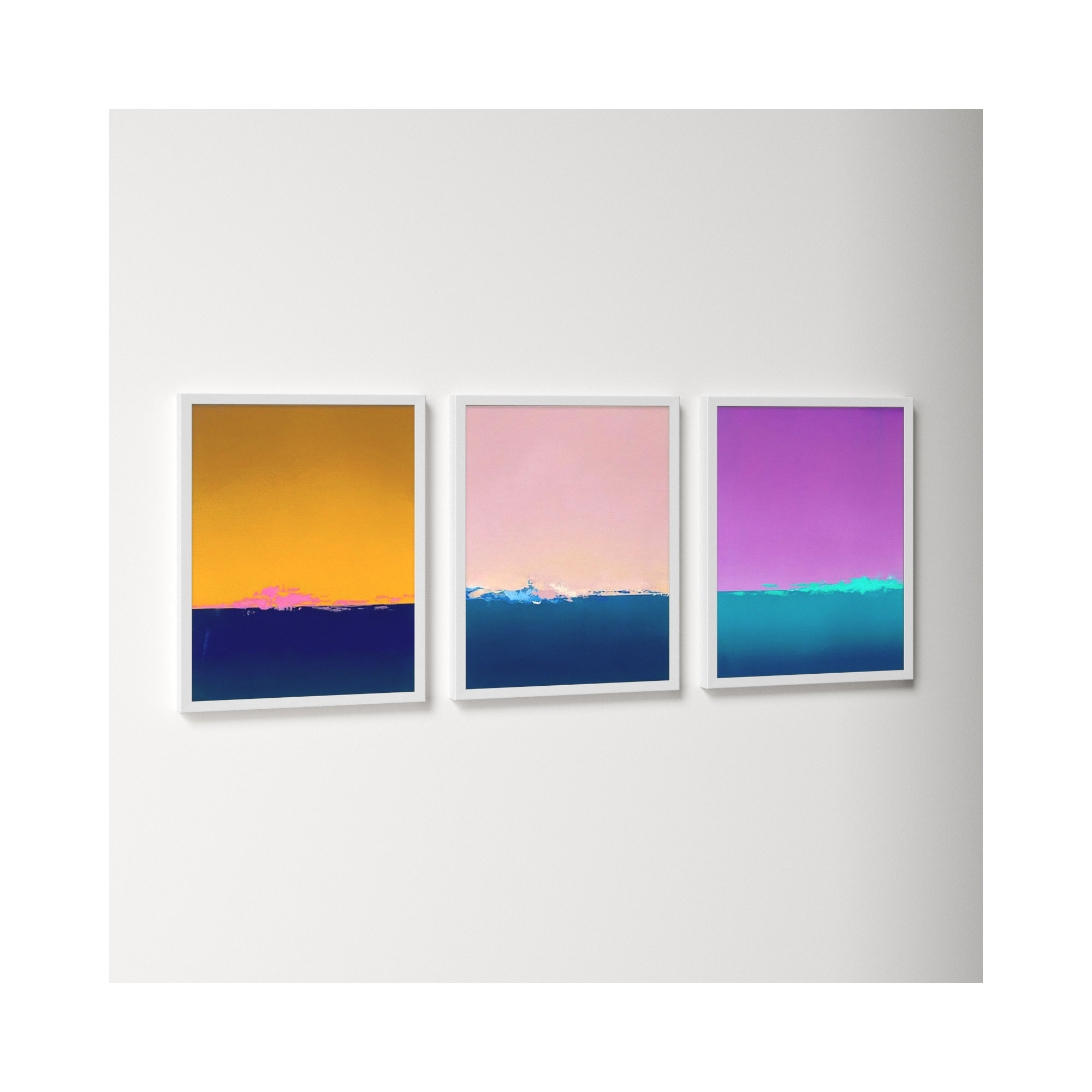 Horizon by Lee Lessem, 20" H x 16" W x 1.25" D, White