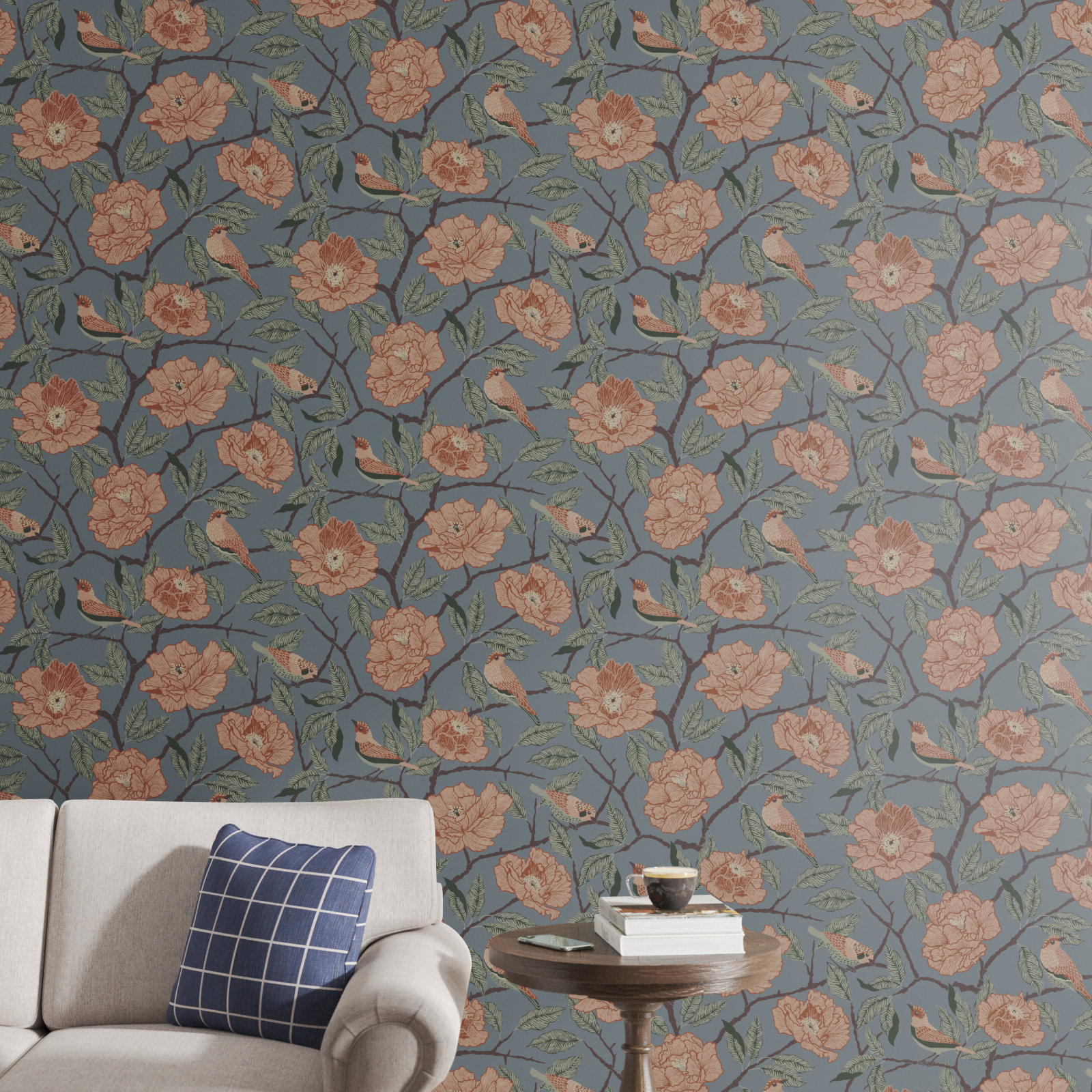 Botanical Wallpaper, Blue