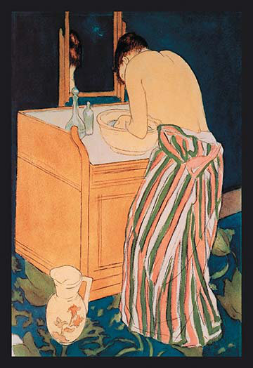 «Woman Bathing» par Mary Cassatt, reproduction d'art