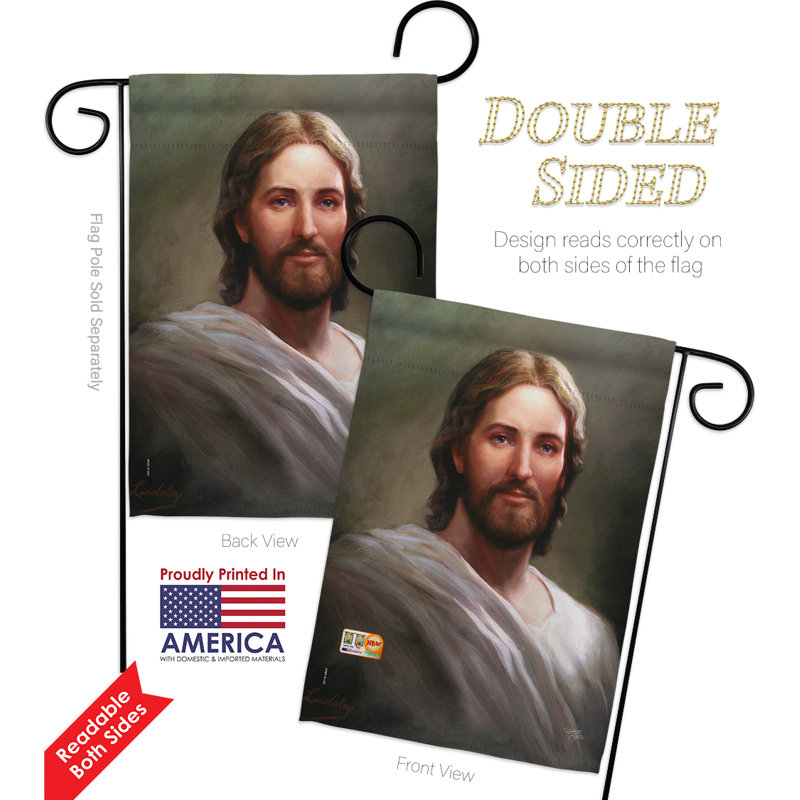 Ensemble de 2 drapeaux en polyester 2 côtés savior inspiration et impressions religieuses