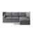 Demarco Modern Boneless Corduroy Modular Sectional Sofa with Reversible Chaise and Neck Pillow Support-115751546