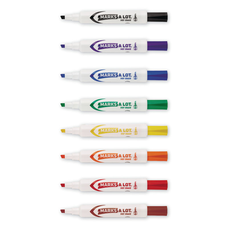Marks-A-Lot® Desk Style Dry Erase Marker Expo Plastic / Acrylic 8/Set Dry-Erase Marker