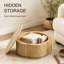 Table d'appoint en bois massif de 80 cm avec rangement pour salon et chambre