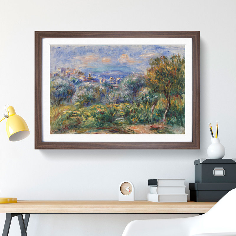 Landscape Vol.4 by Pierre-Auguste Renoir - Picture Frame Painting, 36cm H x 48cm W x 2cm D, Walnut Framed