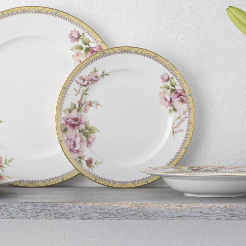 Hertford Multi-Color Porcelain Floral 5-Piece Place Setting