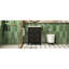 Meuble-lavabo de 24 po, lavabo en céramique, 3 tiroirs, structure en bois massif, design rétro, tiroir de 24 po, bois, finition noire, trous de robinet pré-percés