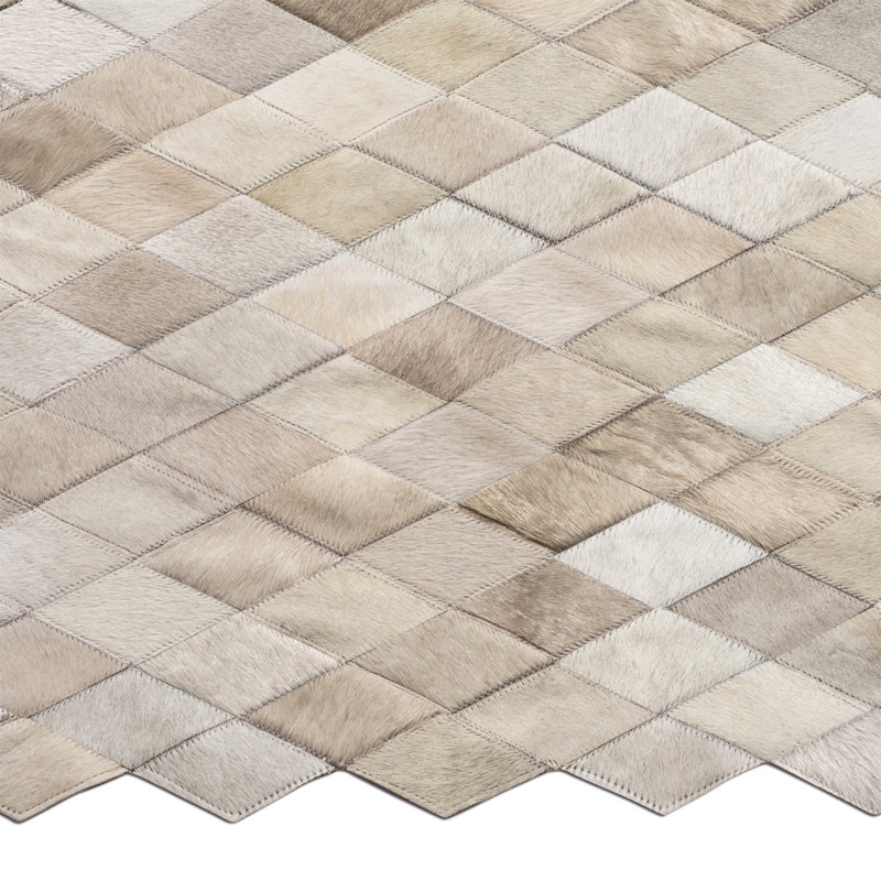 Tapis fait à la main Demeter, Rectangle 6 pi x 9 pi, Ivoire / Gris