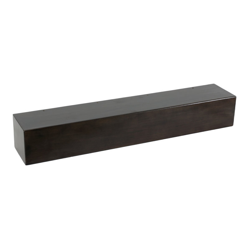 Solid Wood Fireplace Mantel Shelf, Dark Brown Wood, 6.5" D x 36.02" W x 7.28" H
