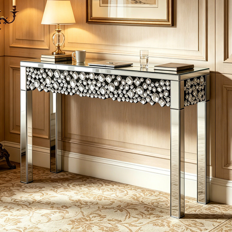 Console en verre avec miroir