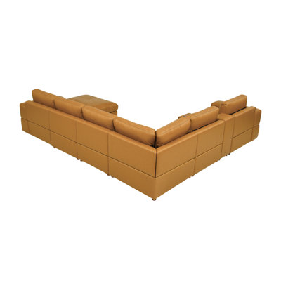 Large Arm Leather Match Upholstery Modular Sectional