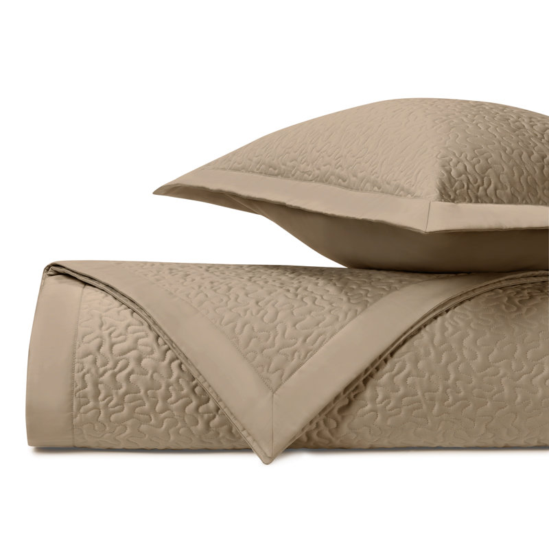 Egyptian Certified Cotton Coverlet Set, King Coverlet + 2 King Shams, Candlelight