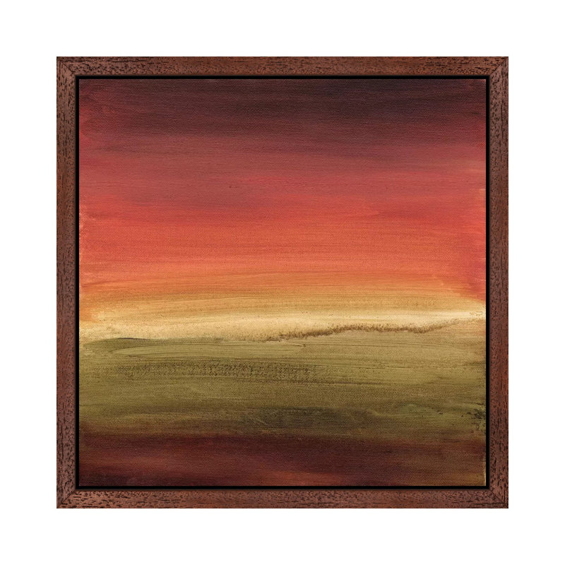 Abstract Horizon I by Ethan Harper - Print on Canvas, 66.04 cm H x 66.04 cm W, Brown Floater Framed