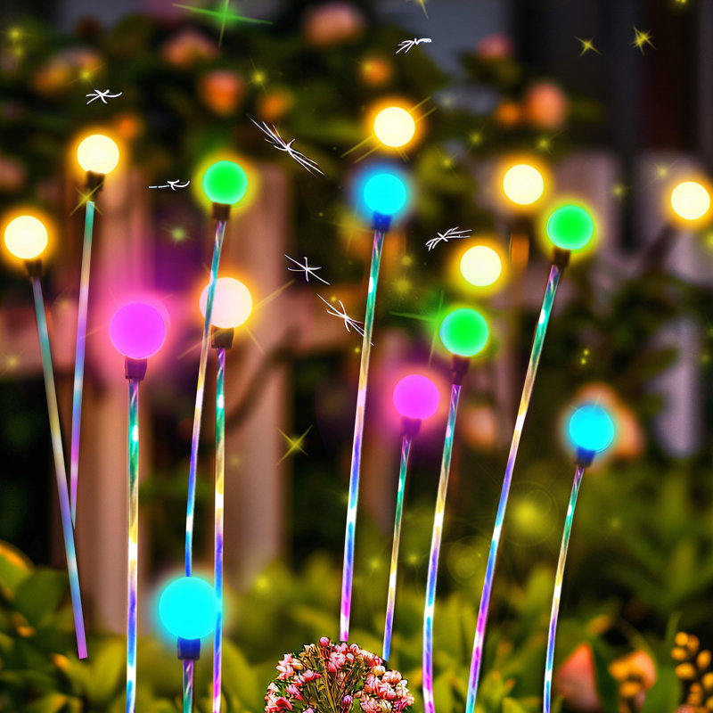 Sunflowers Solar Garden Lights, Firefly Lights Outdoor Waterproof, 8LED Solar Firefly Lights Sway By Wind, Solar Outdoor Lights For Garden Yard Patio Pathway Landscape Decorations,Mother's Day Gift(Set of 2)