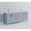 Meuble-lavabo double gris foncé 84 po X P 22 po D, dessus en marbre de Carrare et ensemble de robinet-873760448-873760450