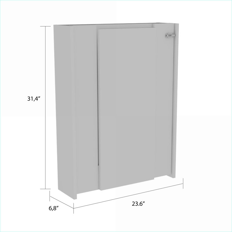 Table murale pliante avec sept tablettes intérieures - blanc | Panneau de particules